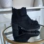 Ladies Black Block Heeled Faux Suede Ankle Boots from River Island. Size UK 6 / EU 39 Image 2
