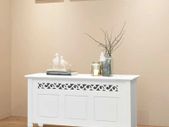 Storage Bench Baroque Style MDF White
