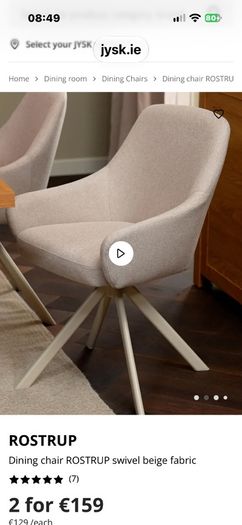 Dining table and 4 chairs .