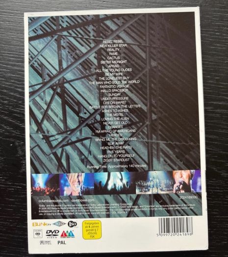 david bowie a reality tour dvd