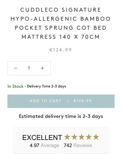 Brand New Cot Bed Mattress