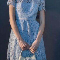 Self-Portrait Blue Lace Midi Dress