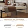 Double Bed Frame with Headboard and Footboard 4ft6 Metal Platform Bed Frame, 36 cm High, Modern Style, Under Bed Storage, Noise Free, Easy Assembly, Black Image 2