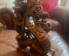 Handcrafted Wooden Dragon . Very detailed