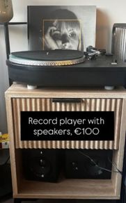 Vinyl Record Player with Speakers