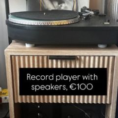 Vinyl Record Player with Speakers