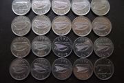 20 Irish 5 pence coins (1993-2000). Nice Condition!