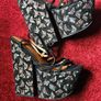 Jeffrey Campbell Havana leather black colorful butterfly wedges platforms sandals 5 Image 2