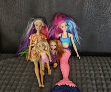 Barbie dolls and real mermaid