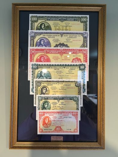 Framed replica Lady Lavery Bank notes collection