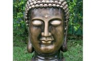 Large Bronze Buddha Head Statue