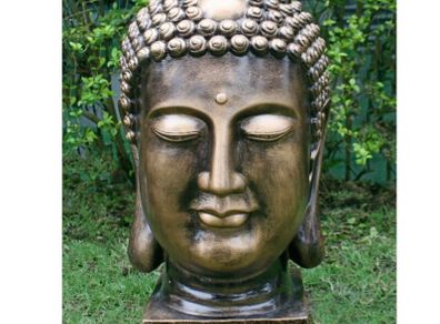 Large Bronze Buddha Head Statue