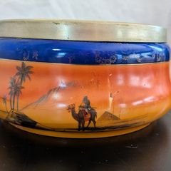 Antique Camel Desert Hand Painted Bowl Cobalt Blue EPNS Rim Noritake Style