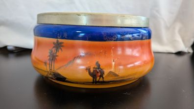 Antique Camel Desert Hand Painted Bowl Cobalt Blue EPNS Rim Noritake Style
