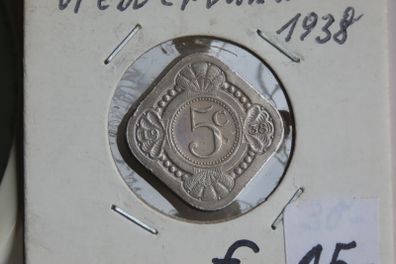 Netherlands 1938 5 cents