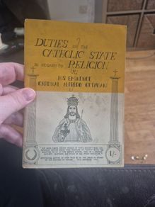 duties of the Catholic state in  regard to Religion by his eminence cardinal Alfredo ottaviani