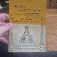 duties of the Catholic state in  regard to Religion by his eminence cardinal Alfredo ottaviani