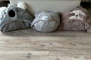 Tatty Teddy, Grey Koala and Brown Sloth Hooded Blankets