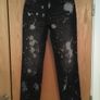 ZARA DENIM Straight Leg Jeans 38 New Tie Dye Image 4