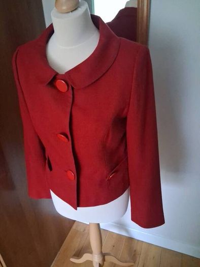 LK Bennett Short Cherry Red Jacket 12