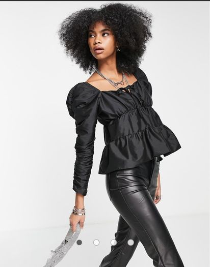 topshop black going out top