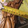 Vintage wall hanging wood carved  of Trip person carry water pot. Image 6