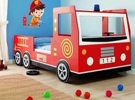 main image for ad Kids Bed Sporty Red Fire Engine Bed with Slatted Frame