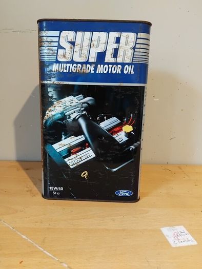 Vintage Ford Super Multigrade Motor Oil Can Tin  15w 40