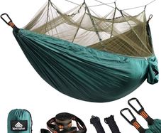 NEW SALE | Travel Bug Net Camping Hammock | 300kg Load Capacity,| 2 x Premium Carabiners,4 x Nylon Slings Included | For Outdoor Indoor Garden