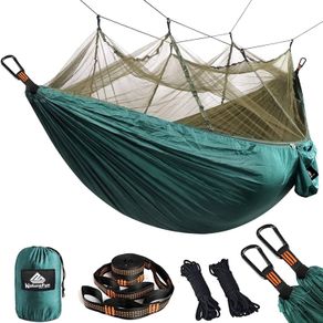 NEW SALE | Travel Bug Net Camping Hammock | 300kg Load Capacity,| 2 x Premium Carabiners,4 x Nylon Slings Included | For Outdoor Indoor Garden
