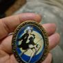 Vintage Sexy Witch Sorceress in a Glass Brooch Image 4
