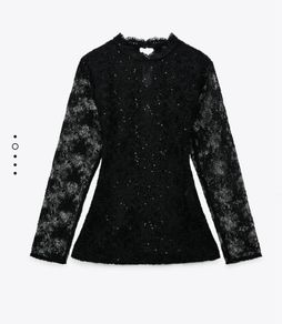 Zara Lace Sequins Top