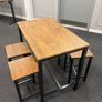 Bar Height Table and 4 Stools, Industrial Style Image 2