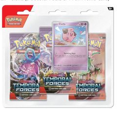 Pokemon TCG Scarlet Violet Temporal Forces Triple Pack, Cleffa (3 Booster Packs and 1 Foil Promo Card)
