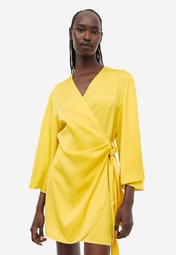 Satin wrap dress H&M
