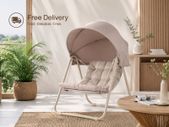 Outdoor Swing Chair with Adjustable Canopy Padded Cushions