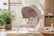 Outdoor Swing Chair with Adjustable Canopy Padded Cushions