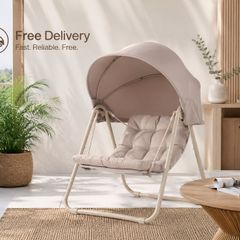 Outdoor Swing Chair with Adjustable Canopy Padded Cushions