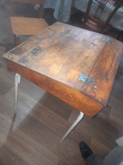 Beautiful Old Childs School Desk and Chair