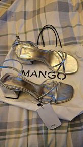 New Silver Sandals 37 Size 4, 2 pairs