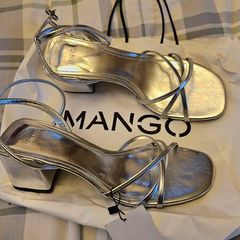 New Silver Sandals 37 Size 4, 2 pairs