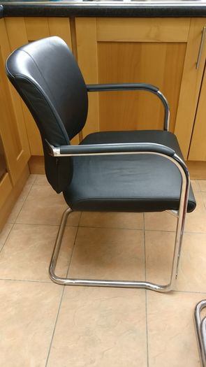 Klober Premium leather meeting room chairs - Black (x4)