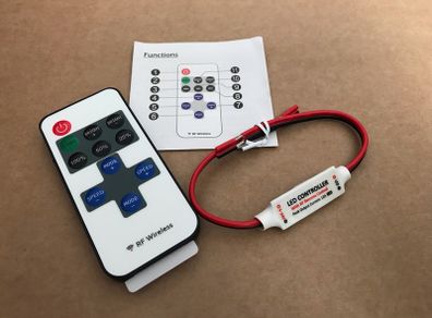 Mini DC5-24V Led Controller Dimmer 12A Wireless RF Remote