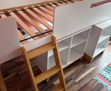Kids Bunk bed with desk and shelf storage