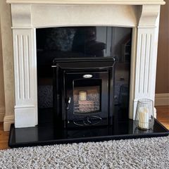 Stanley Stove, Marble fireplace and granite insert