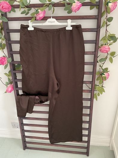 trousers brown satin wide leg trousers large primark