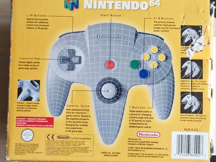 Nintendo 64 n64 boxed controller