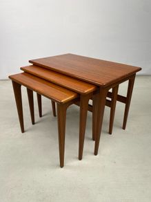 Exquisite Set of Mid Century Danish Nesting Tables by Kai Kristensen