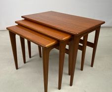 Exquisite Set of Mid Century Danish Nesting Tables by Kai Kristensen