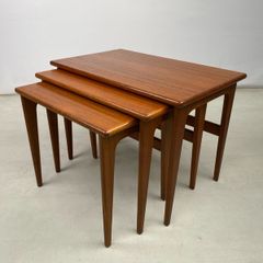 Exquisite Set of Mid Century Danish Nesting Tables by Kai Kristensen